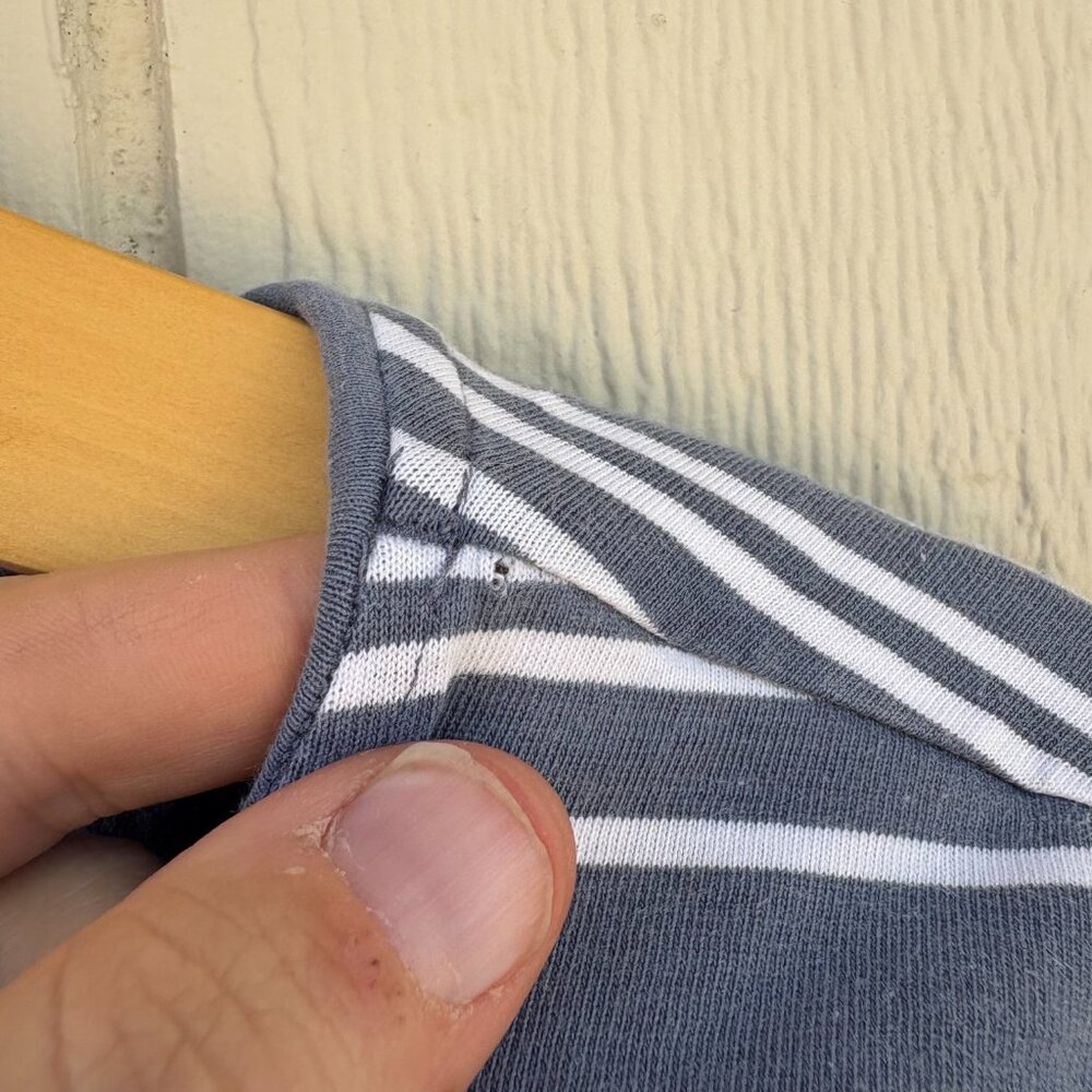 Patagonia Shallow Seas 3/4 Sleeve Top Women's M Lightning Stripe Dolomite Blue - Picture 3 of 10
